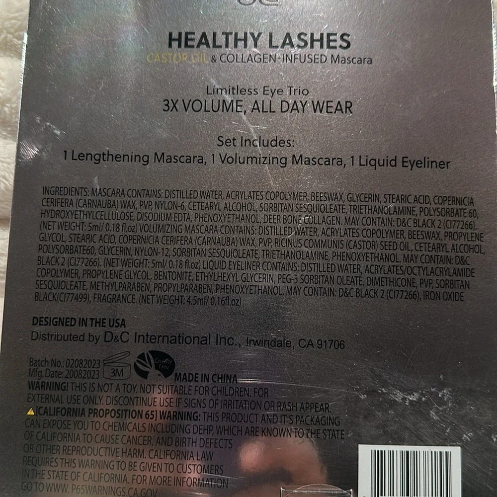 Healthy Lashes Castor Oil and Collagen-Infused Mascara. Limitless Eye Trio.